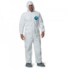 TYVEK COVERALL TY127S-L W/HD ELASTIC WRT/ANK LRG